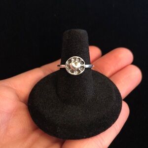 Silver Ring with Heart Centerpiece